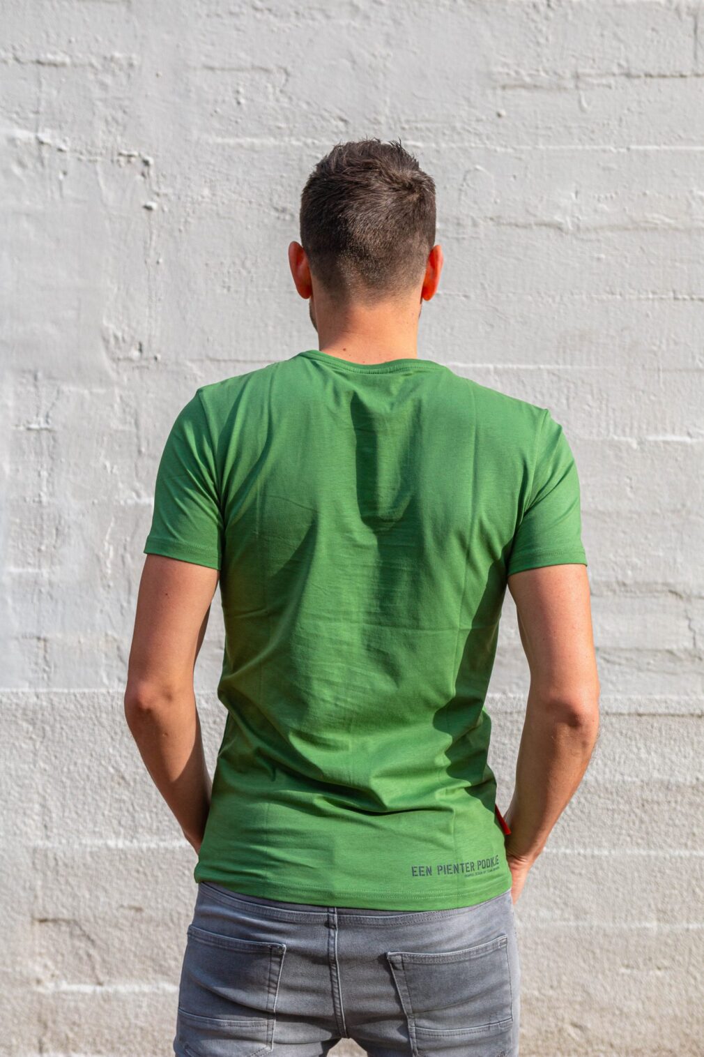 Okimono T-shirt Men, Green, A smart stick