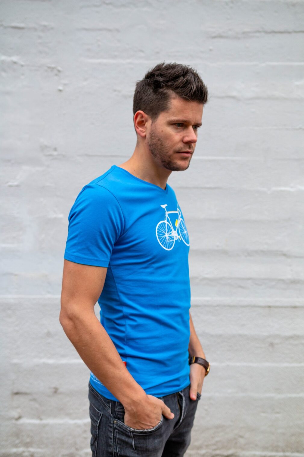 Okimono T-Shirt Herren, Kobaltblau, Cycling Seventies