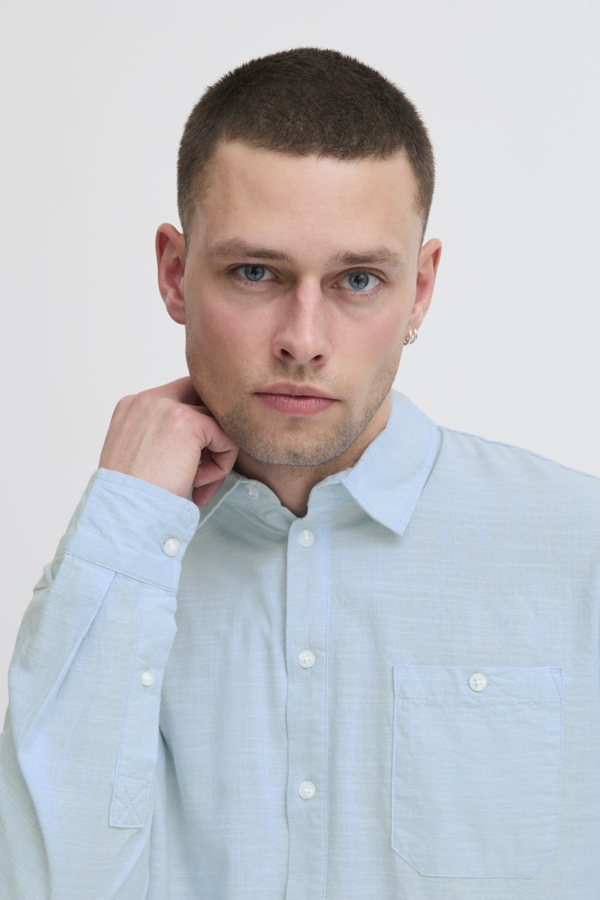 Blend Blouse Cotton Light Blue