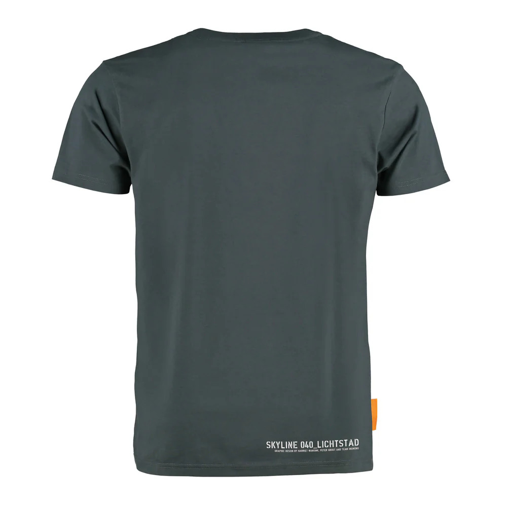 Okimono T-Shirt, Herren, Grau, Skyline Eindhoven Lampe
